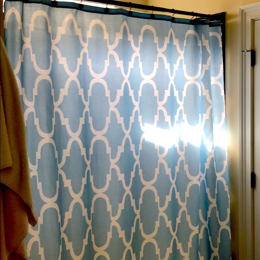 Extra long Light Blue Shower Curtain